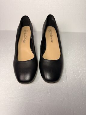 Bella Vita Jillian Pumps Womens 7.5M Black Leather Block Heel Dress Shoe 51-4201
